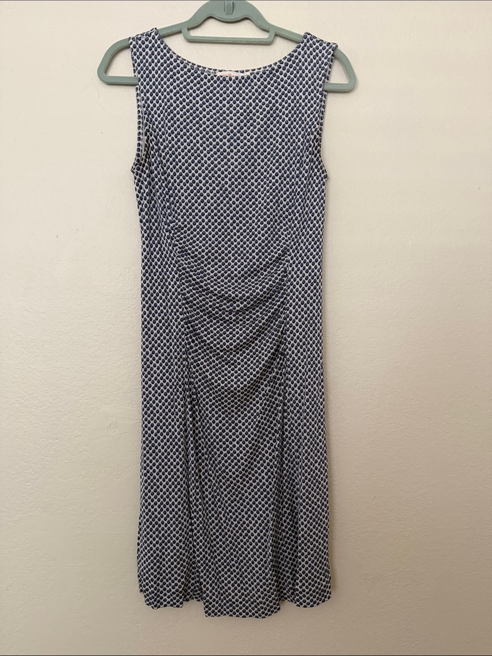 Tory Burch Sleeveless Navy and White Geometric Knee Length Dress Size M